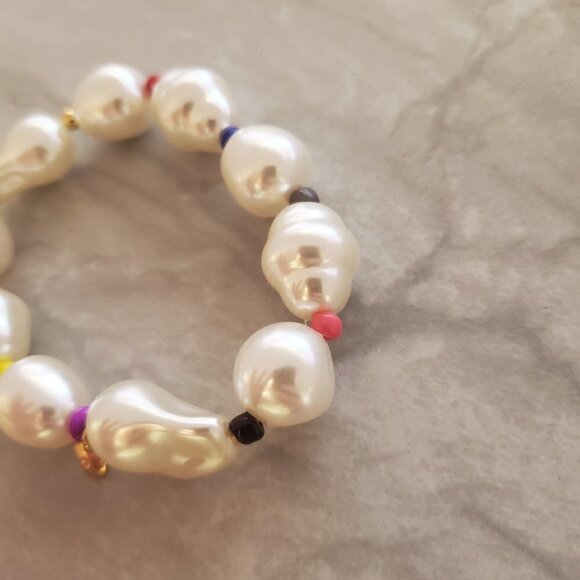 🌈 J.Crew Pearl Beads Beaded Colorful Stretch Bracelet 🌈 - Picture 9 of 11